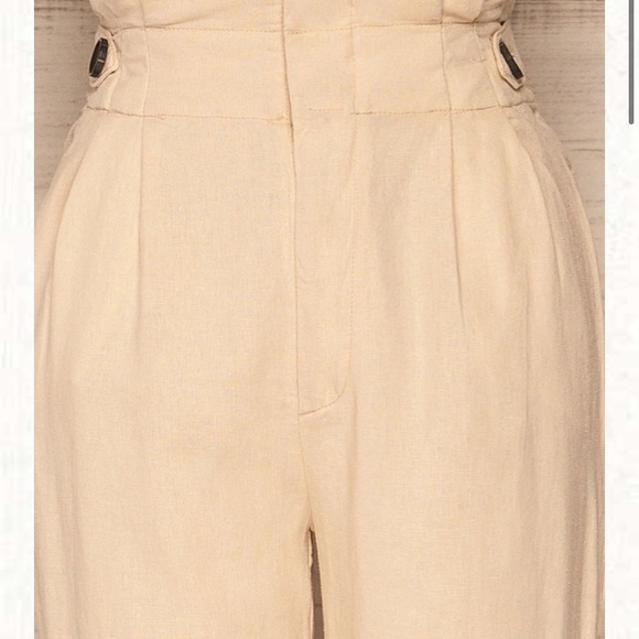 Petite garçon 1861 cream linen trousers high waist size s - Picture 9 of 10